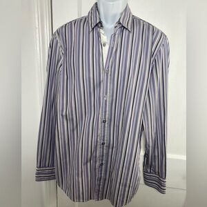 Boss Multicolor Striped Casual Button Down Collard Dress Shirt